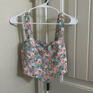 Princess Polly Women’s size 8/ medium bustier corset floral top w/ side zipper